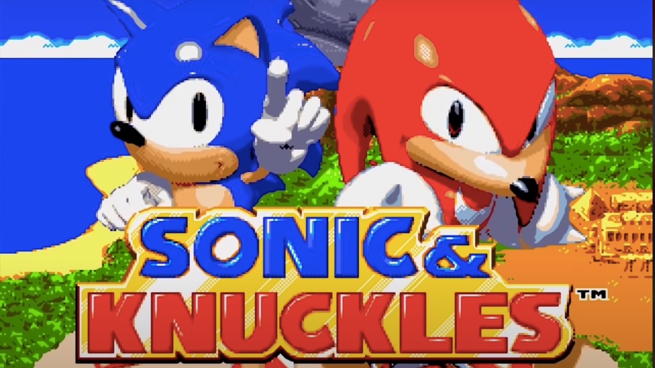 Sonic and Knuckles titulinė kortelė.