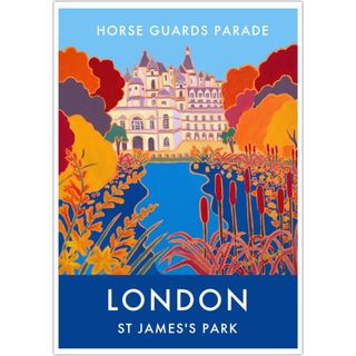 Vintage Style Garden Travel Art Poster Print by Joanne Short of St James's Park, London