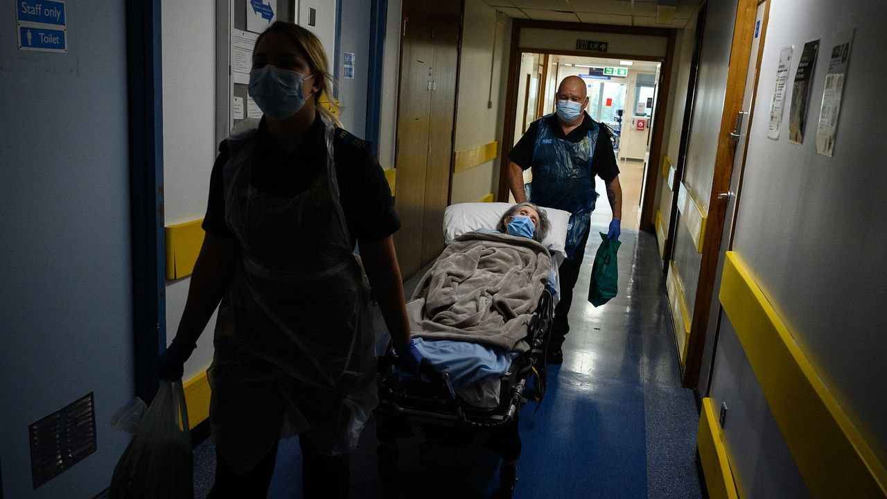 Patient transport services move an elderly patient from hospital to a care home.