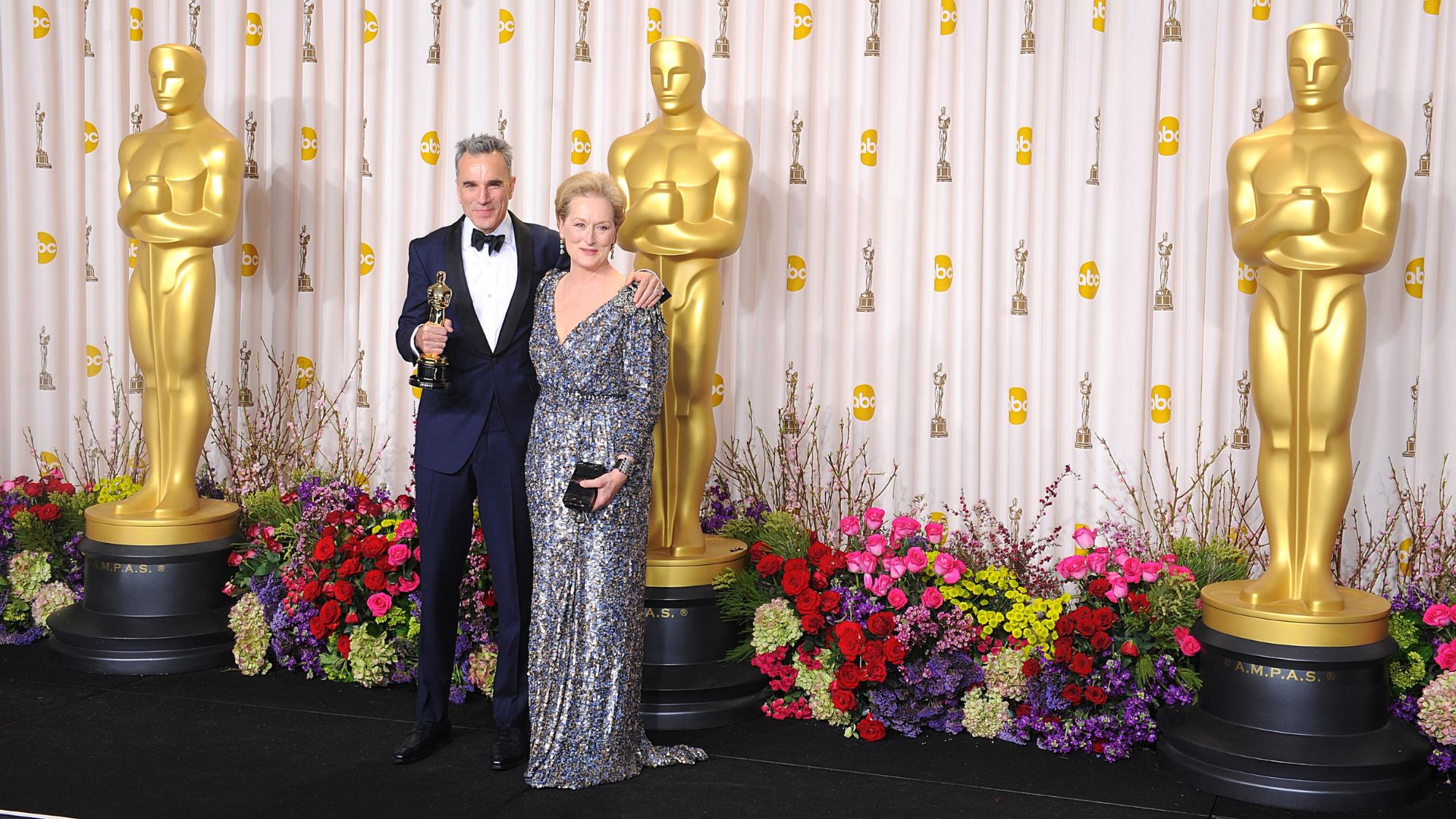 Meryl Streep at the Oscars with Daniel Day Lewis