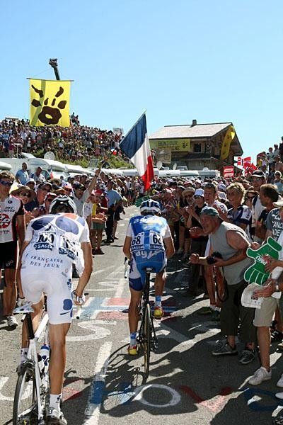 Thousands of people lined the roads on the first big climb of the Tour, the Col de Colombi&egrave;re.