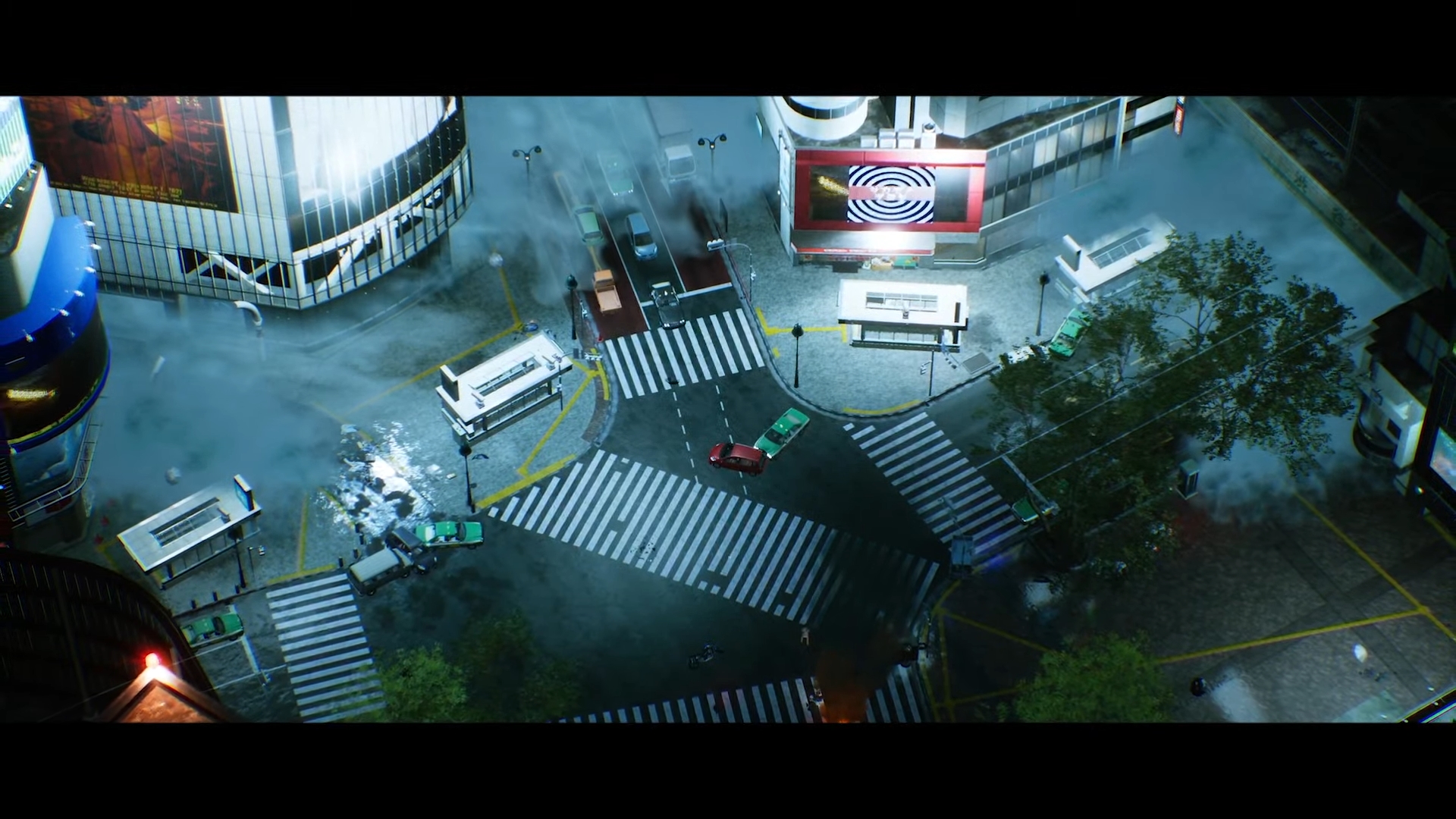 PlayStation Showcase Ghostwire Tokyo screenshot showing a deserted Shibuya Crossing in Tokyo
