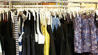 Blue, Yellow, Textile, Clothes hanger, Fashion, Electric blue, Collection, Fashion design, 