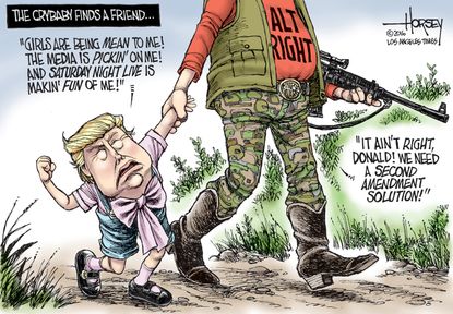 Political cartoon U.S. 2016 election Donald Trump alt right