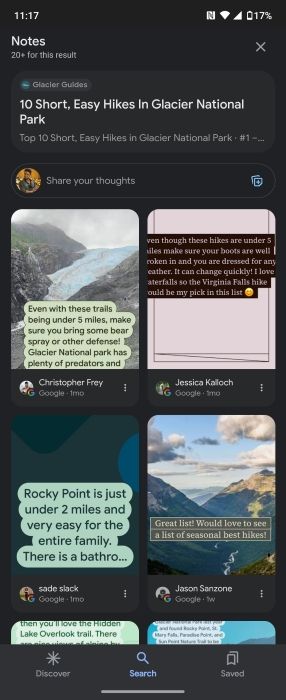 Using Google Search Notes