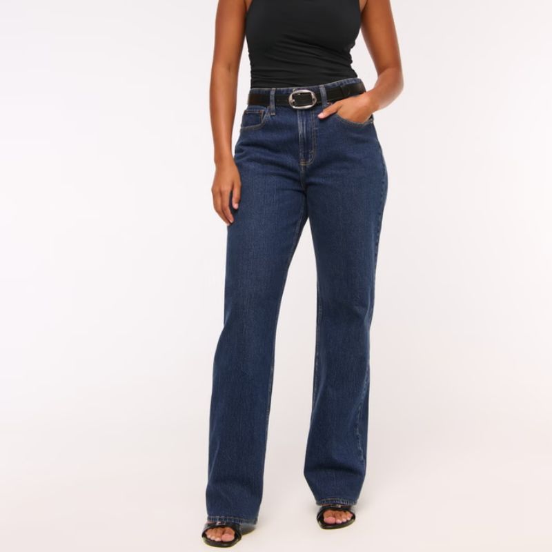 Curve Love High Rise 90s Relaxed Jean on model 