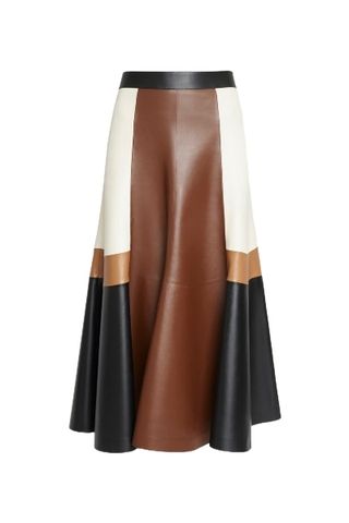 CHLOE Leather Patchwork Skirt