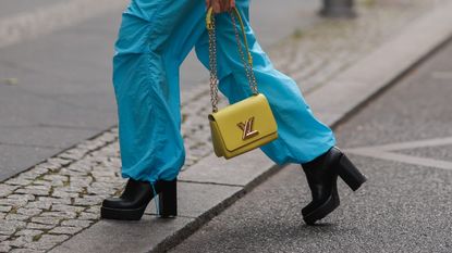 Louis Vuitton Authentic Women's Shoes Royal Blue Suede initials Gold