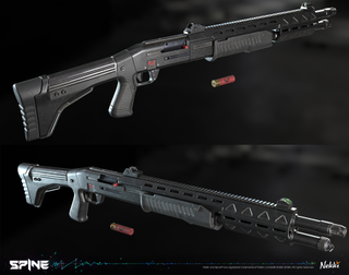 Spine transmedia art; gun designs for a video game