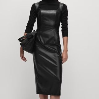 M&S Faux Leather Midi Dress