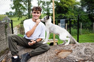 Kyle Thomas and Pongo the fox.