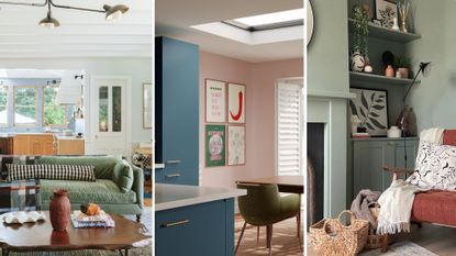 three images of living rooms and dining room to show how to give your home personality