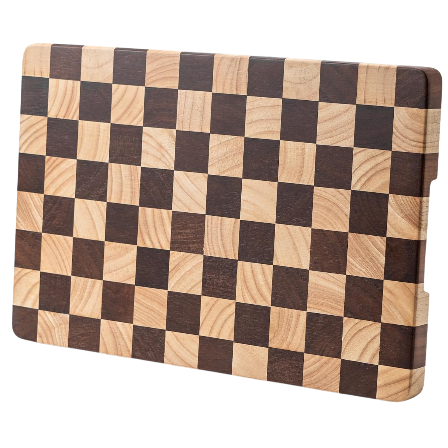 A checkerboard cutting board