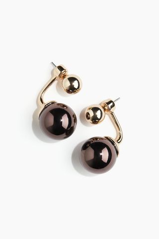 Sphere-Detail Front and Back Earrings