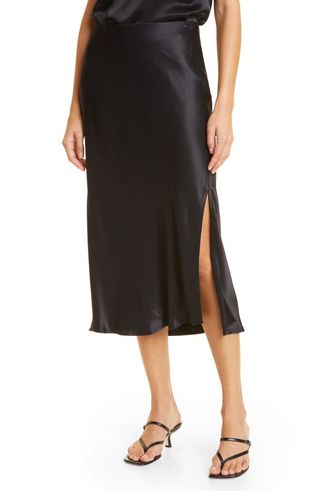 Maya Satin Side Slit Skirt