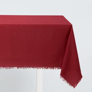 John Lewis Cotton Linen Blend Tablecloth, Deep Red