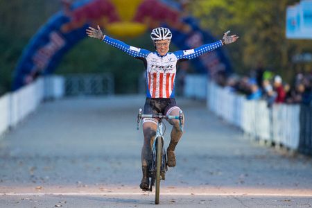 Katie Compton took first for the UCI Women on Day One of the Derby City Cup