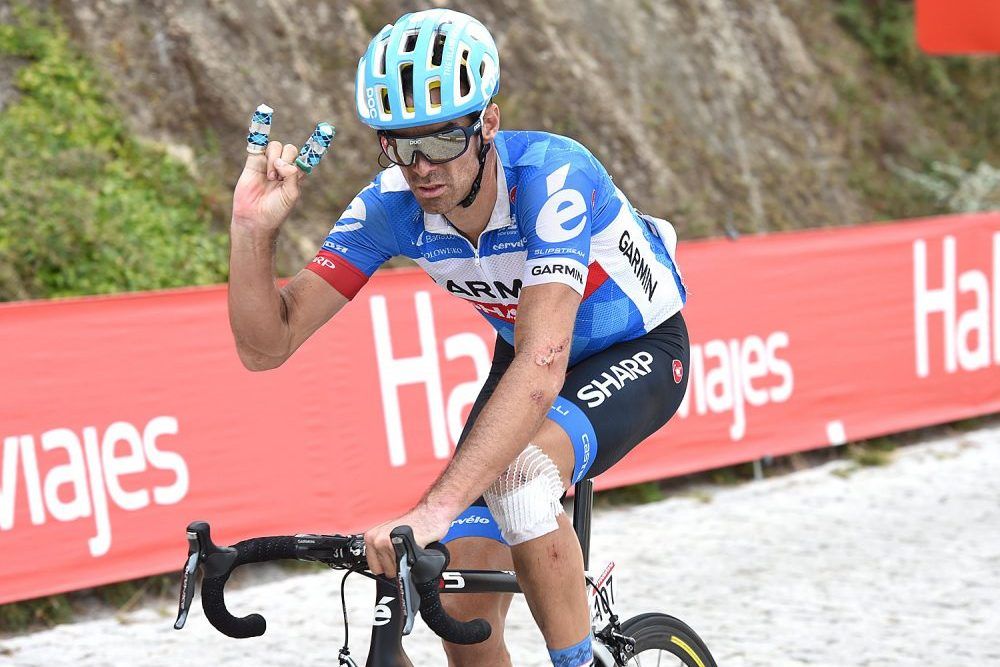 On stage 17 of the 2014 Vuelta a Espana, his final race for a trade team