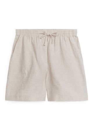 Linen Drawstring Shorts - Beige - Arket Gb