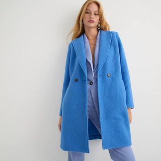 blue wool coat
