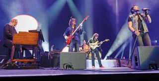 Ritchie Blackmore’s Rainbow perform at London’s O2 Arena on June 17, 2017—(from left) Jens Johansson, Bob Nouveau, Dave Keith, Blackmore and Ronnie Romero