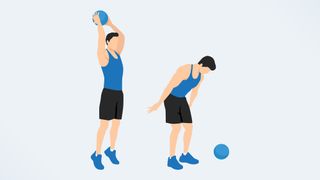 an illo of a medicine ball slam