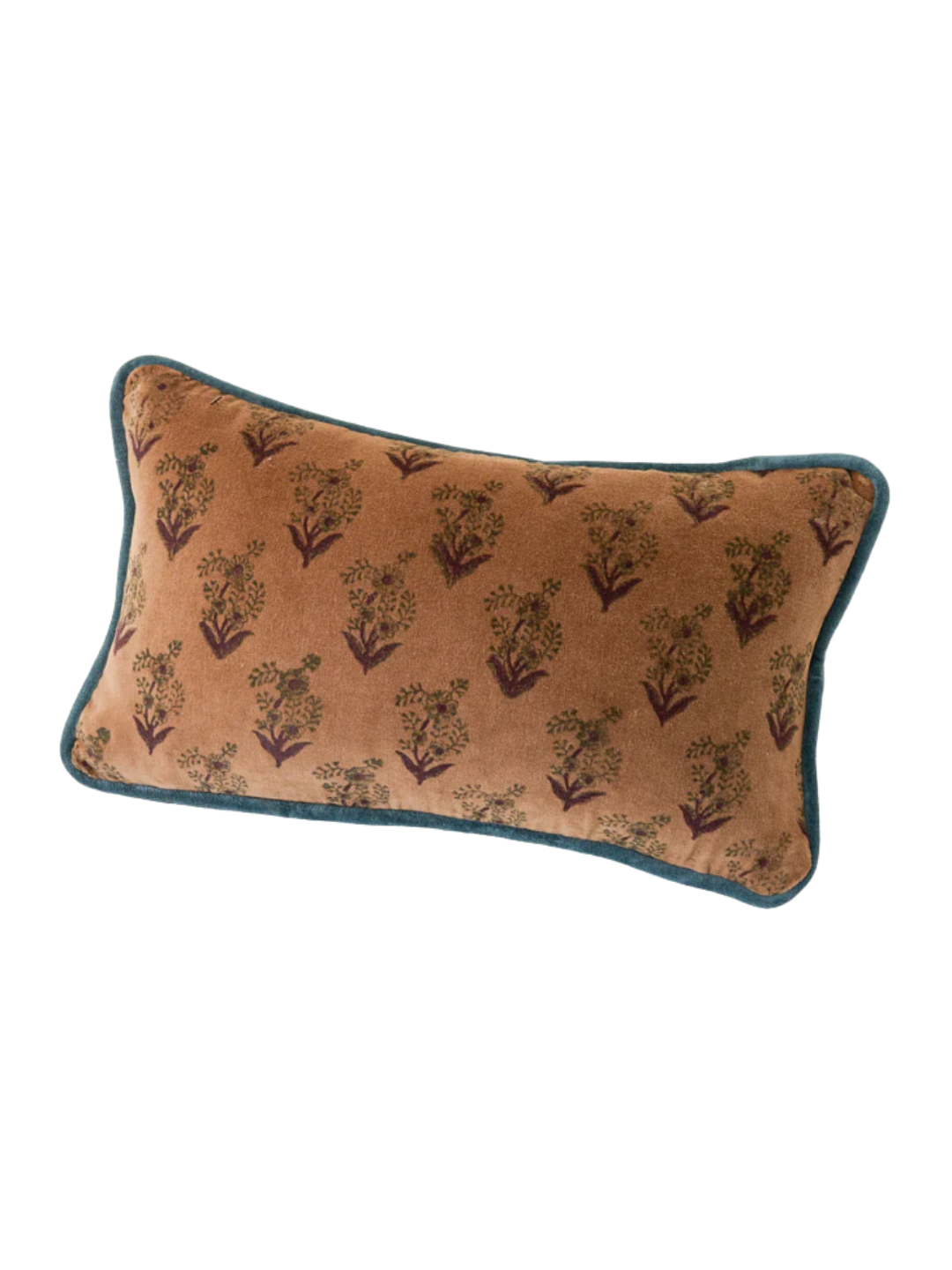 floral block printed pillow