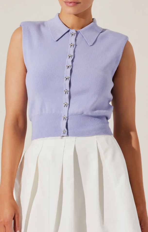 Kori Collared Cotton Sweater Vest