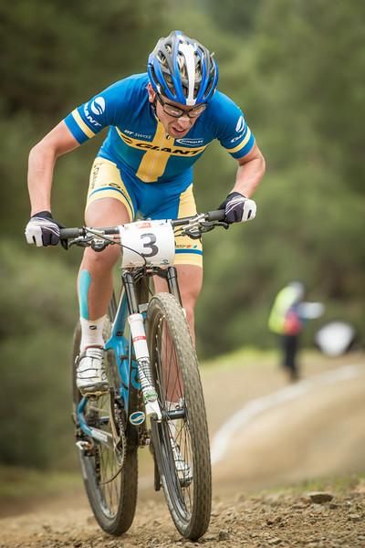 Emil Lindgren finishes up on the final climb