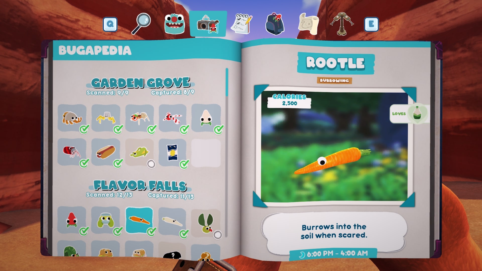Bugsnax Bugapedia: Rootle