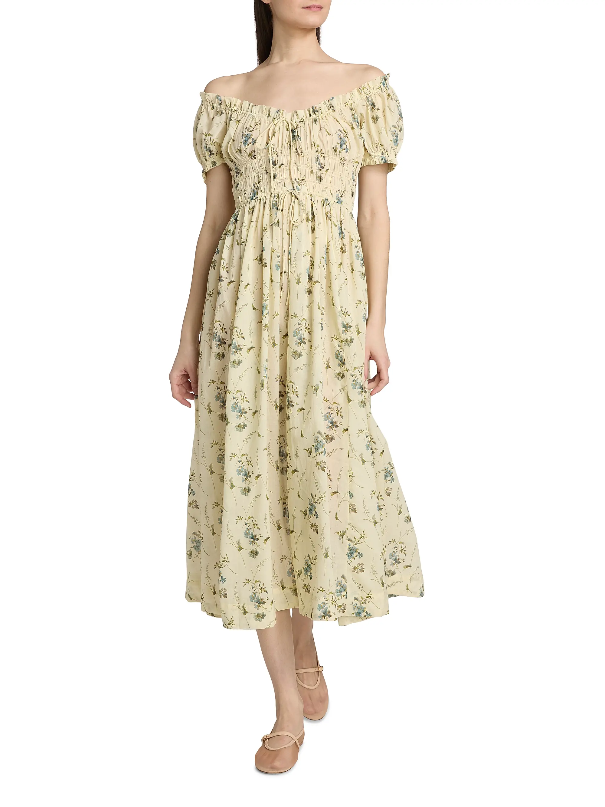 Ashlynn Floral Cotton Midi-Dress