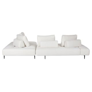 A dual-aspect sofa in white