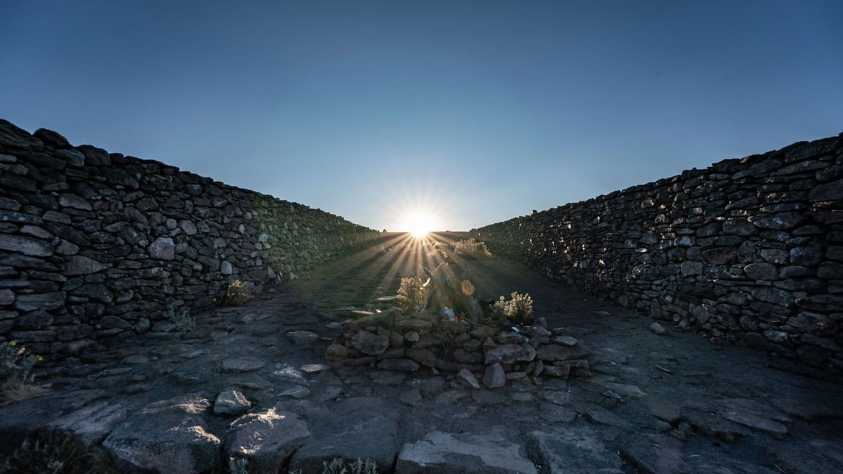 A view of the sun rising on Mount Tlaloc in Mexico on Feb. 24, which marked the new year.