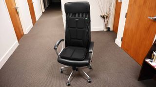 The Razer Freyja attached to an office chair