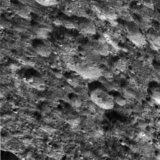 Dione's Saturn-lit Surface