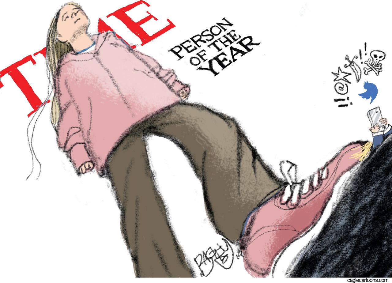 Political Cartoon U.S. Greta Time Magazine Person of the Year