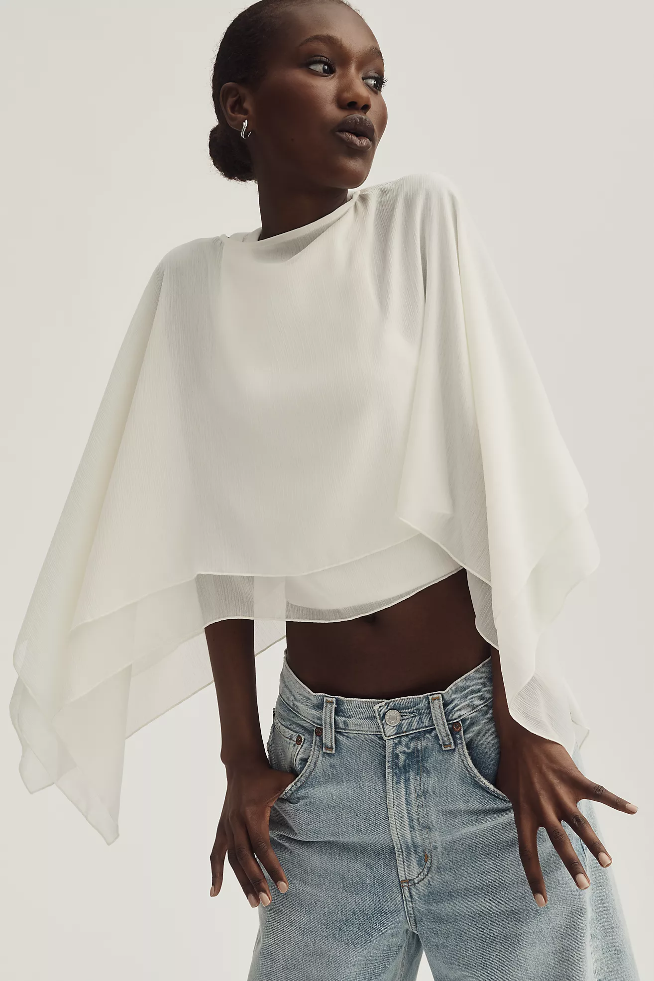 By Anthropologie Sheer Layered Poncho