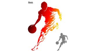 Flaming basketball player by draco77. This beautiful vector artwork could inspire your own sports-related designs