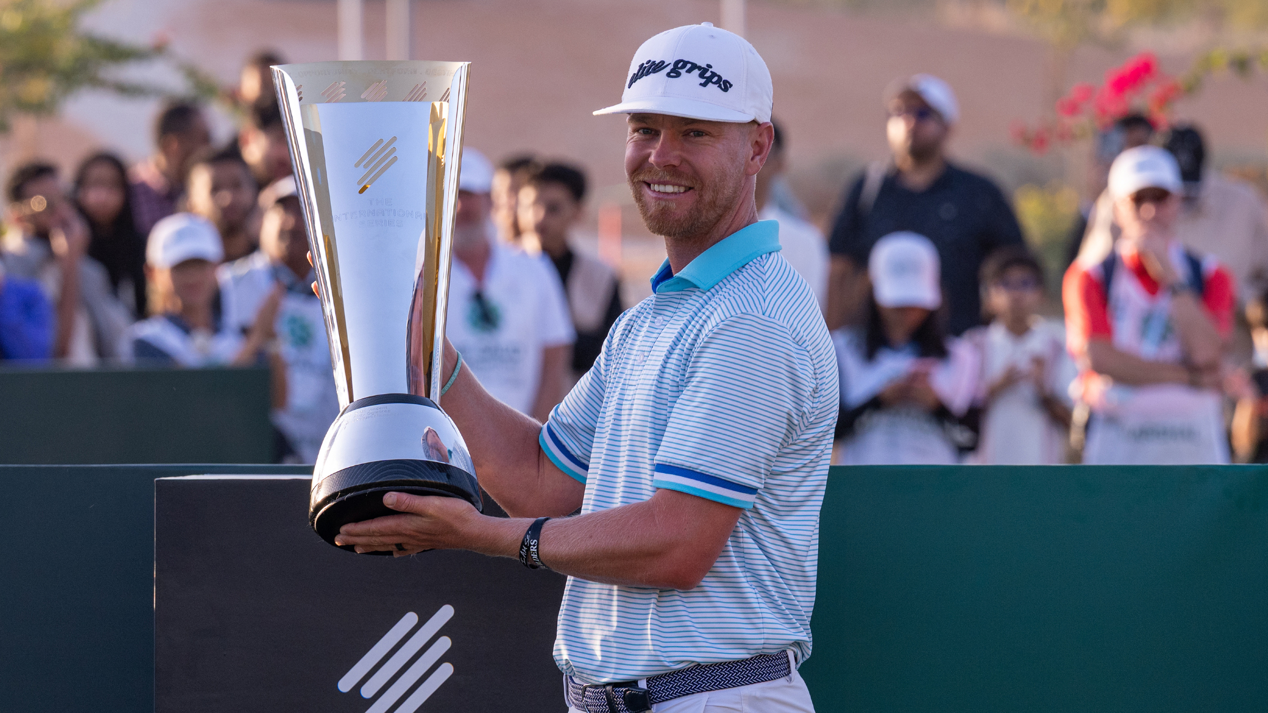 Scott Vincent with the International Series trophy
