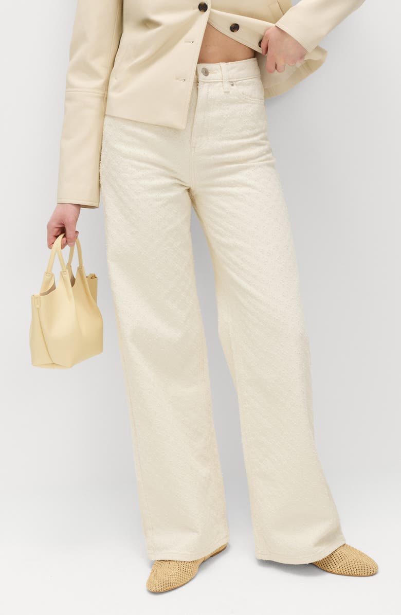 Textured Wide Leg Jeans