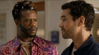 Antwayn Hopper looking at Ramon Rodriguez in Will Trent.