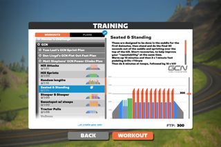 Image shows the Seated and Standing Zwift workout that's best for improving your climbing.
