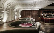 Banquette seating at Alice & Fifth restaurant, Johannesburg, South Africa