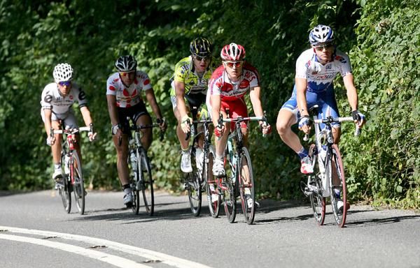 Ben Swift (Katusha) leads the break on the Tour of Britain stage 6.