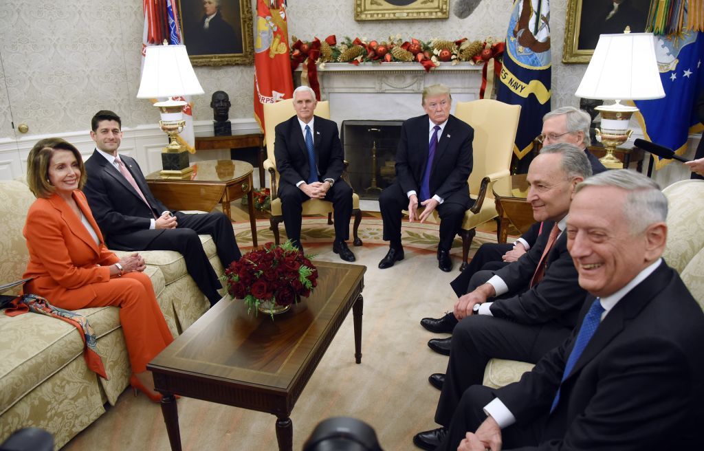 Democratic and Republican leaders at the White House Thursday.