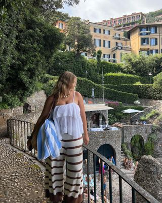 Amalfi coast shopping picks: @oliviamarcus wears a strappy top