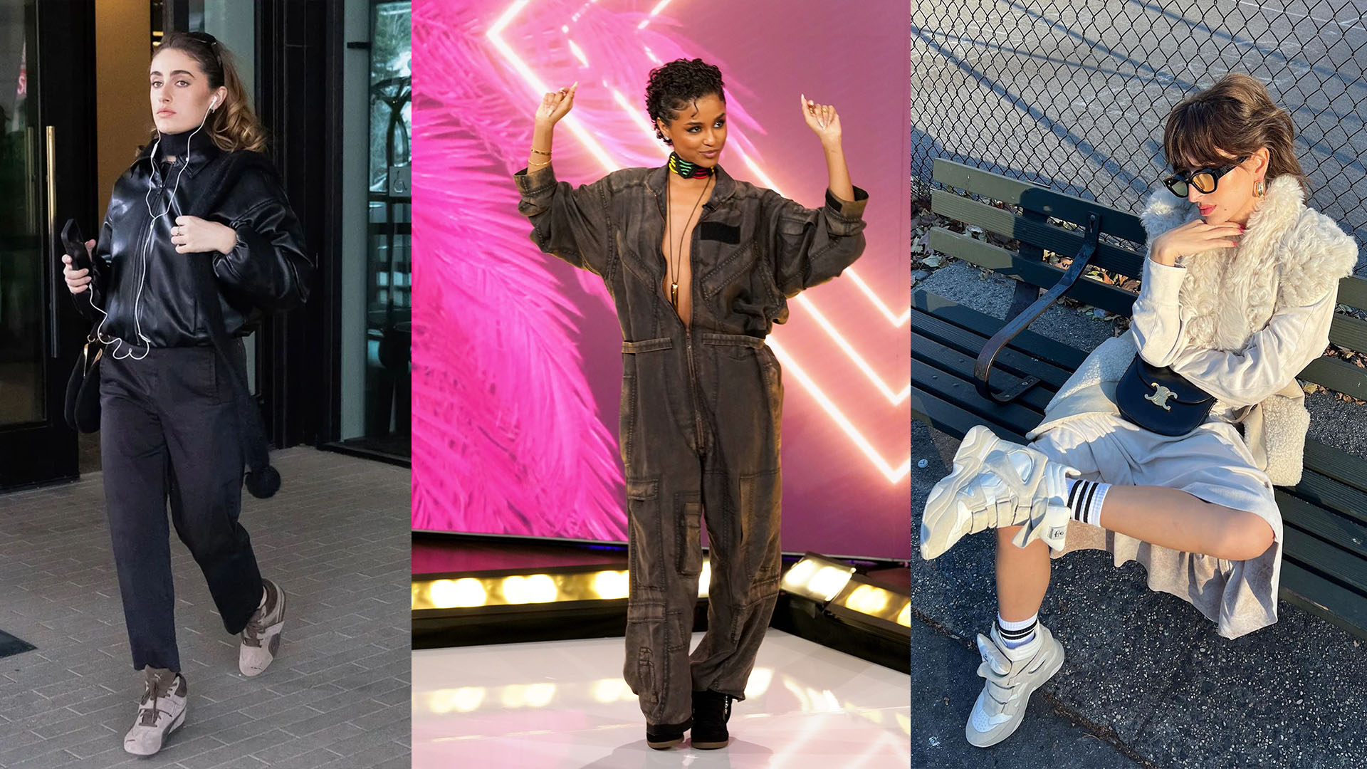 women wearing wedge sneakers