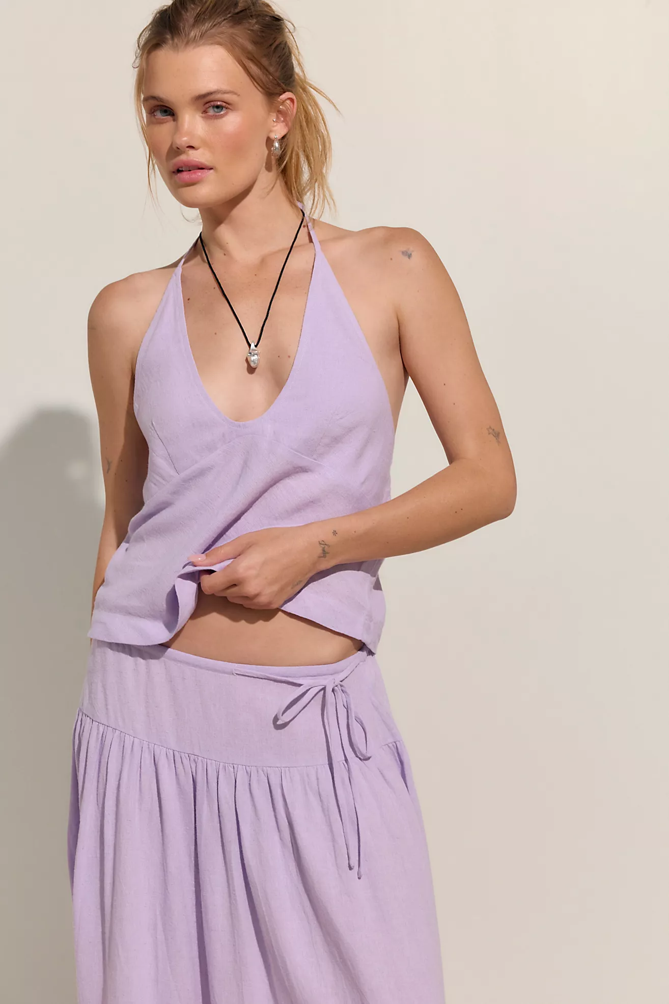 Sandshell Linen Skirt Set