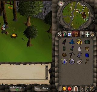 The right-hand side of the player's screen features the items and wealth a character obtains during gameplay. Many RuneScape players resort to cheating in order to build up their riches.