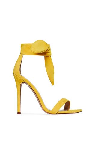 Future Tie Up Heel In Yellow Faux Suede